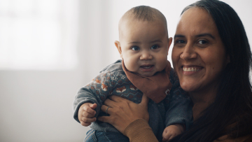 Lady holding a baby